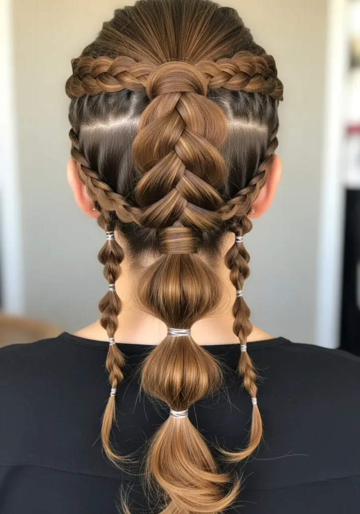 Braided Ponytail with Twisted Accents