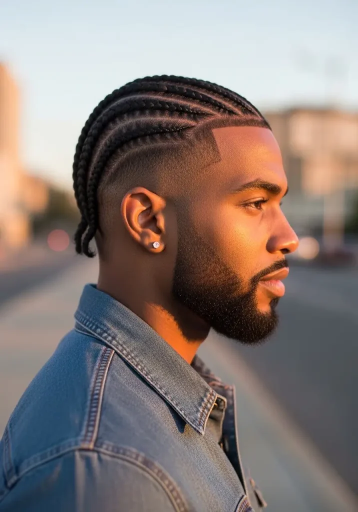 Braided Top with Faded Sides