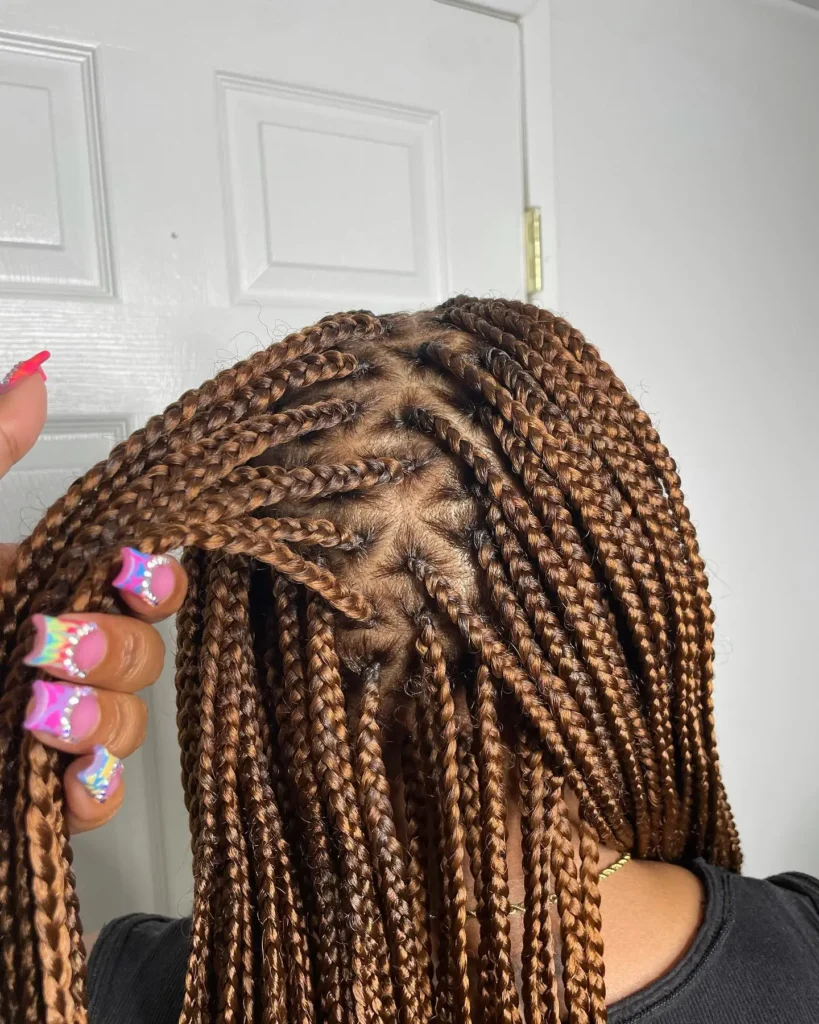 Brown Knotless Braids