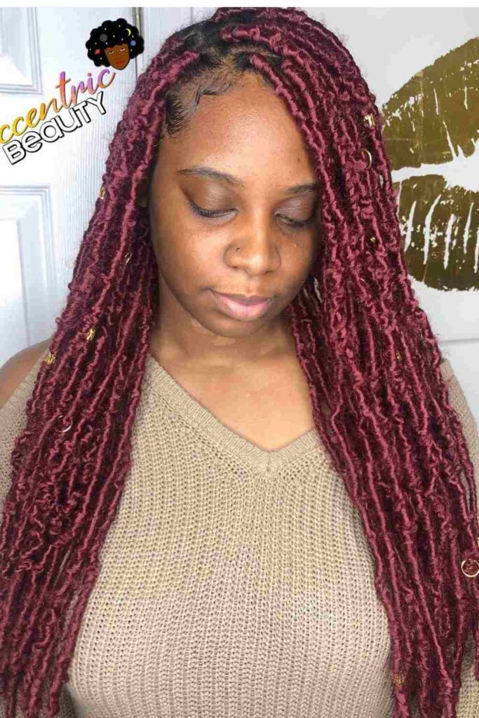 Burgundy Faux Locs