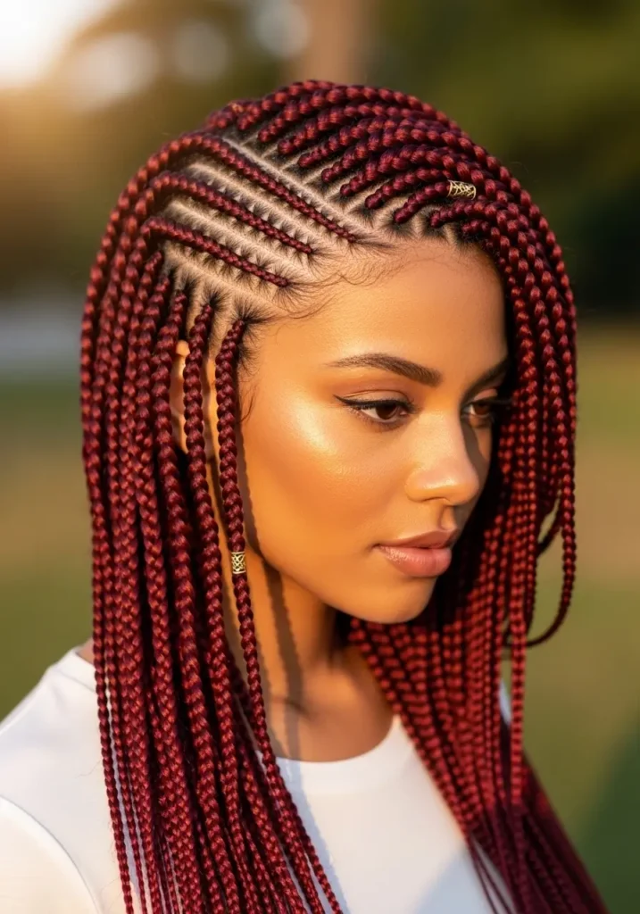 Burgundy Lemonade Braids