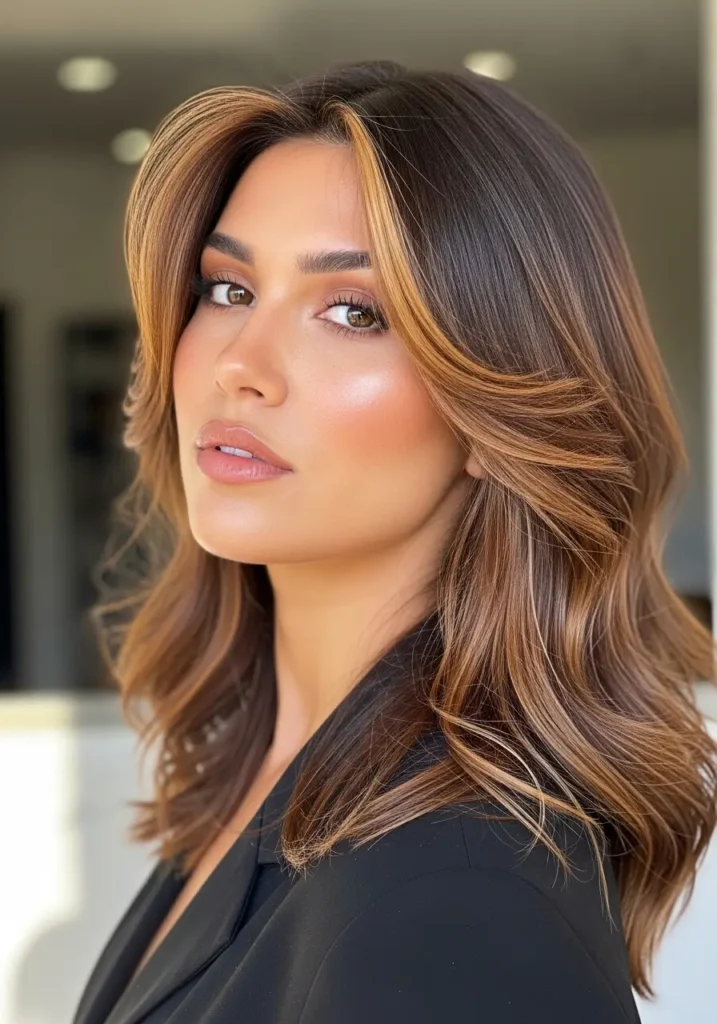 Chocolate Brown With Face-Framing Highlights