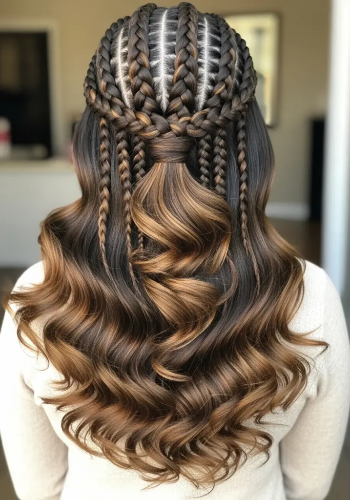 Classic Long French Curl Braids
