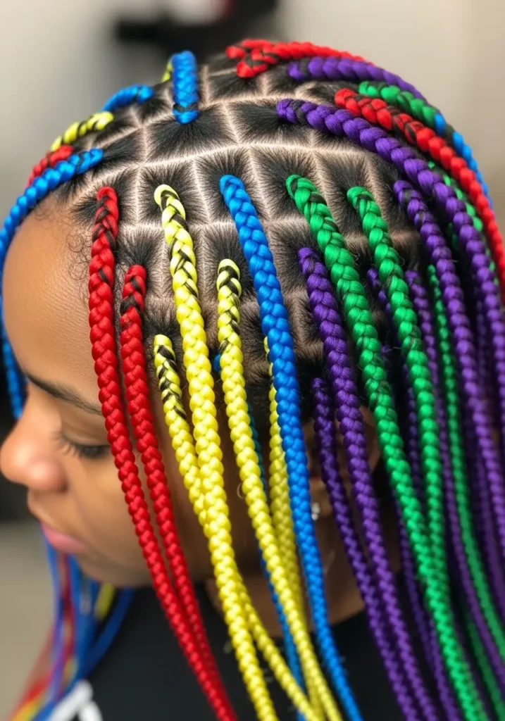 Colored Box Braids