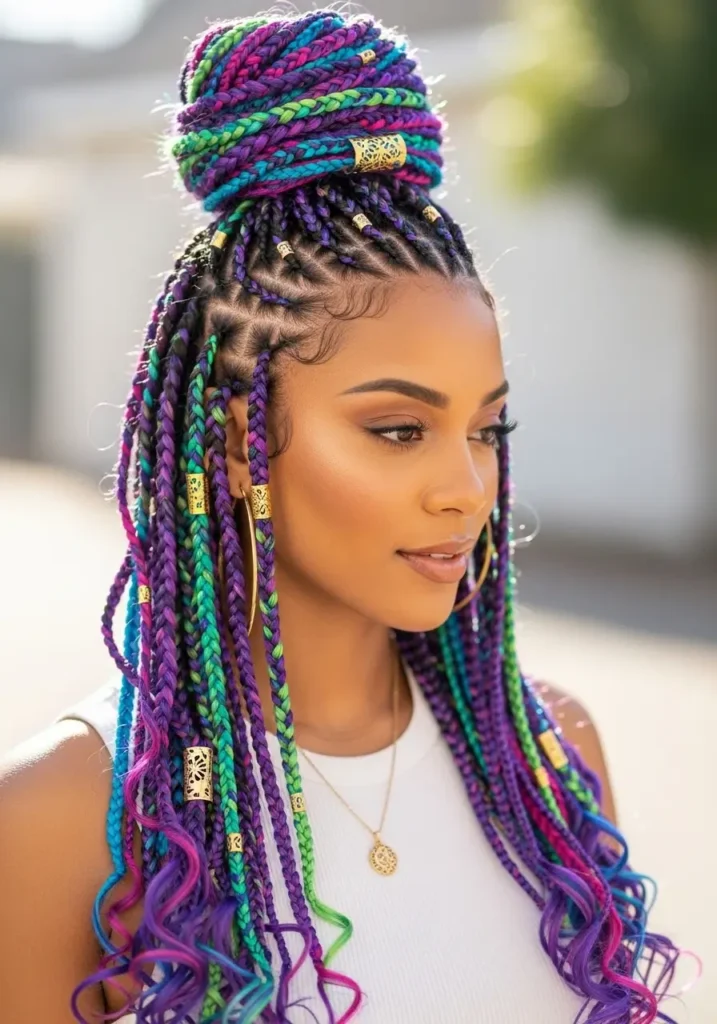 Colored Goddess Braids