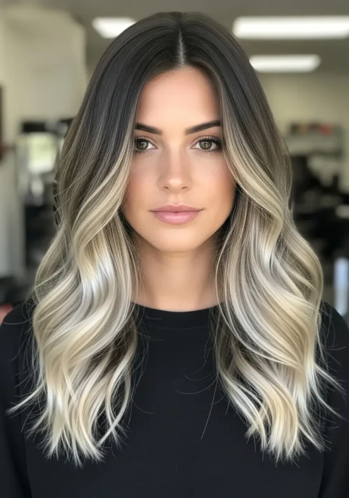 Cool Beige Brunette Balayage