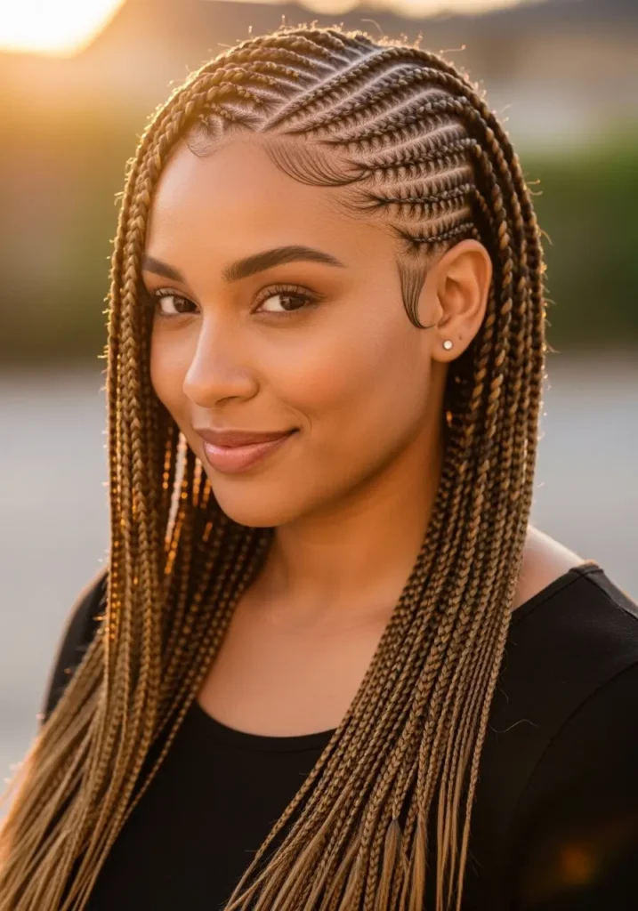 Cornrows into Long Braids