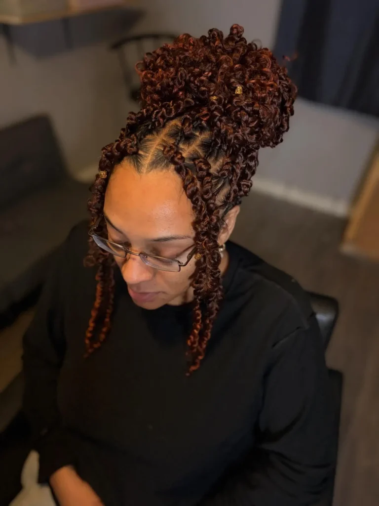 Crochet Braids in a Low Bun