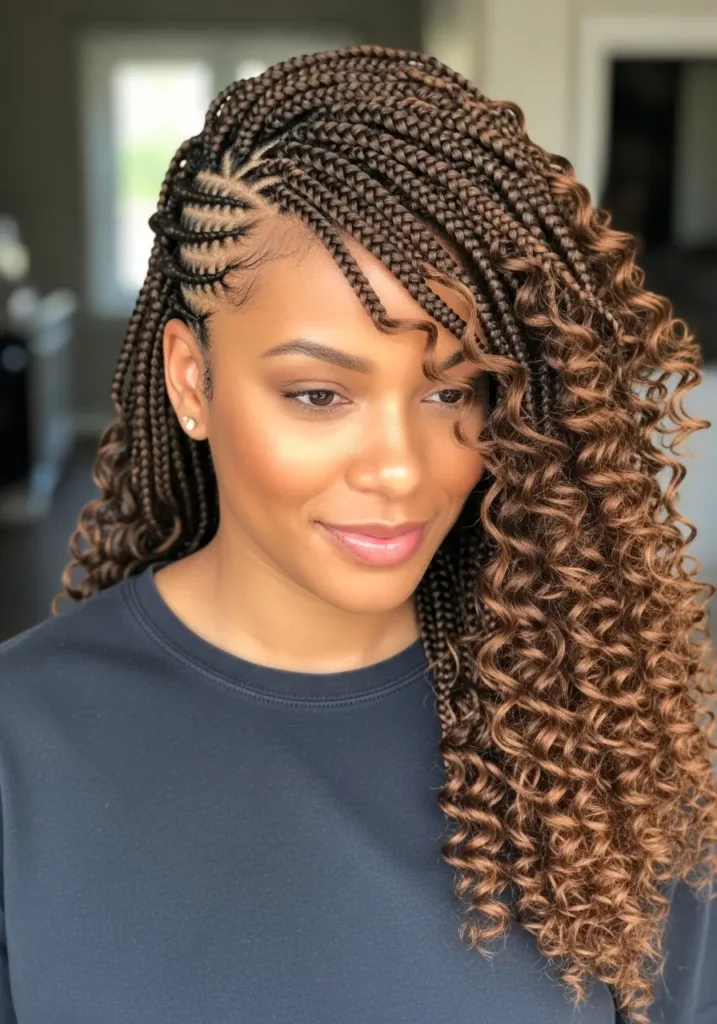 Crochet Braids with Loose Side Curls
