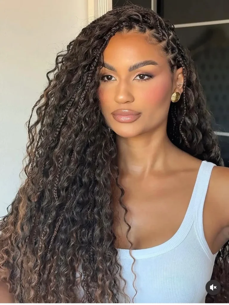 Crochet Braids with Side Swept Bangs