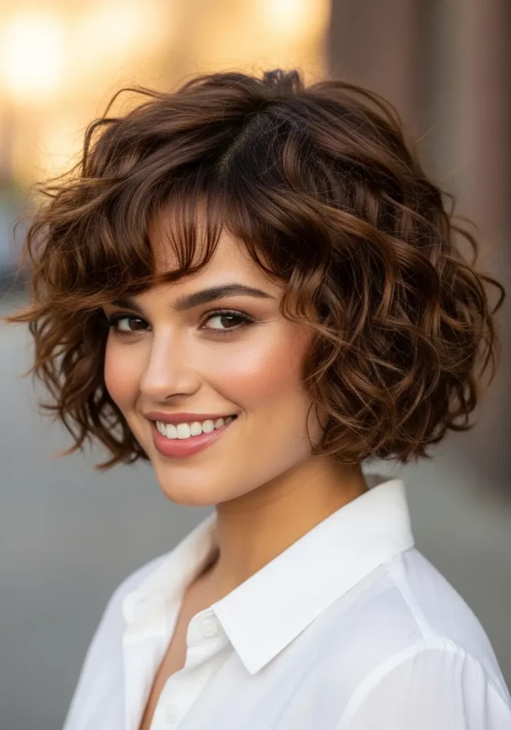 Curly Friendly Choppy Bob