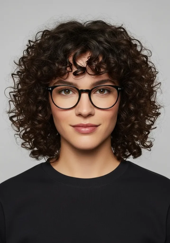 Curly Hair Curtain Bangs