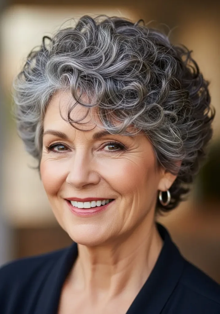 Curly Pixie With Volume