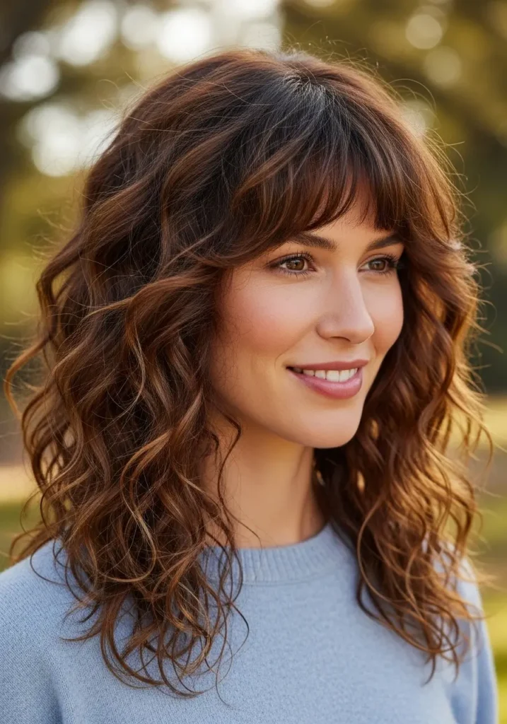 Curly Shag With Soft Fringe