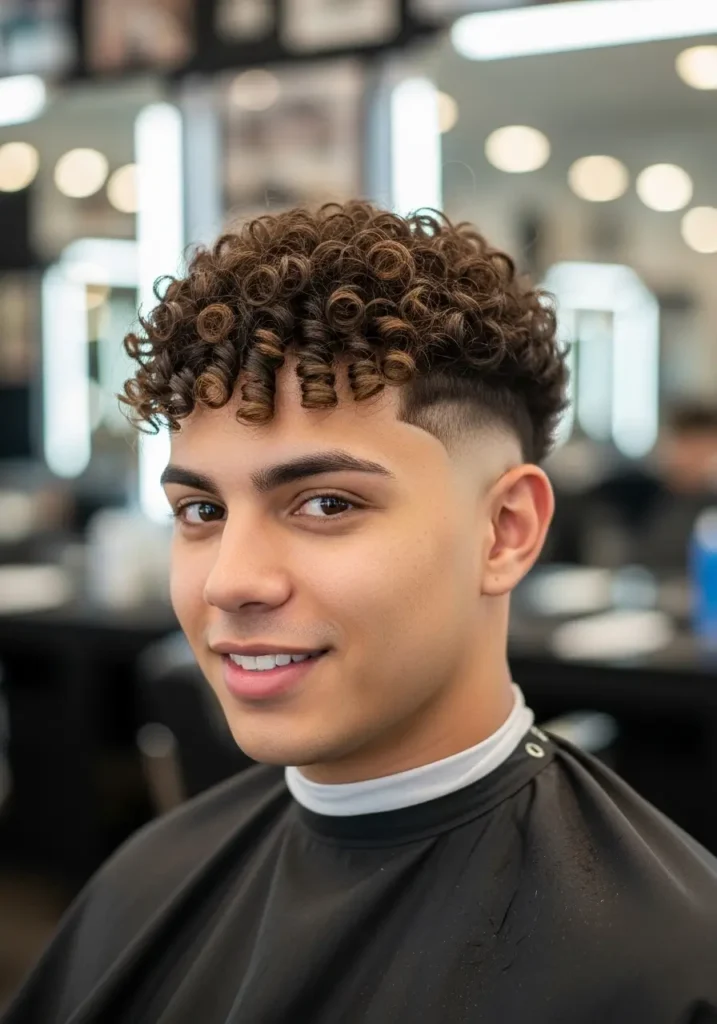 Curly Top Fade