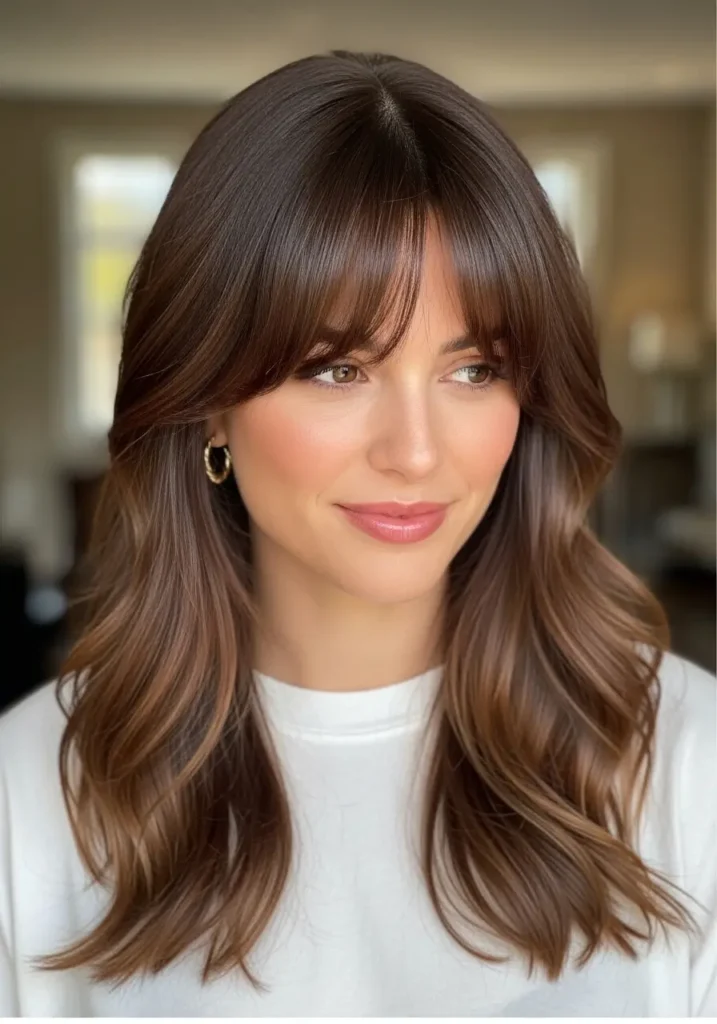 Curtain Bangs with Medium Waves