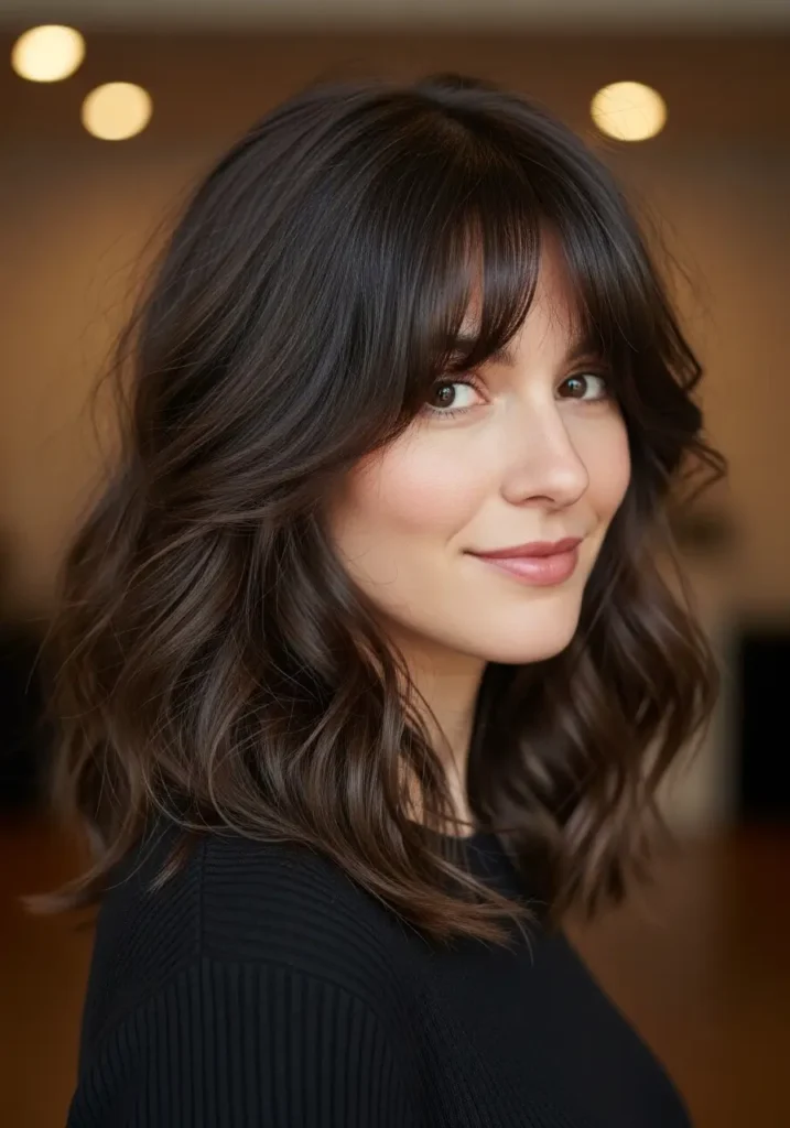 Curtain Bangs with Natural Texture