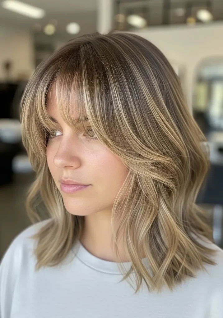 Curtain Bangs with Textured Lob