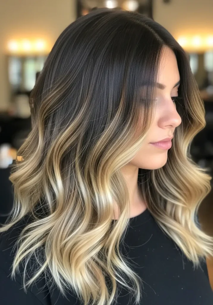 Deep Espresso to Latte Balayage