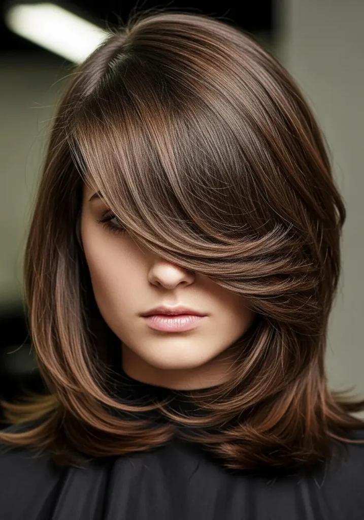 Dramatic Side-Part Layered Cut