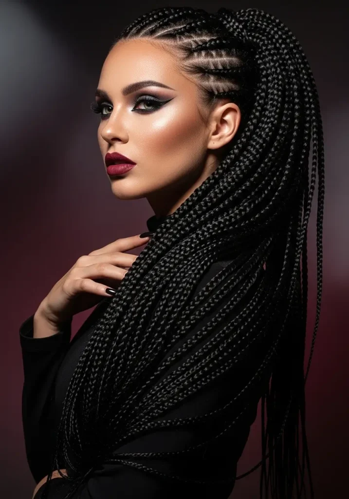 Extra Long Knotless Braids Drama Look