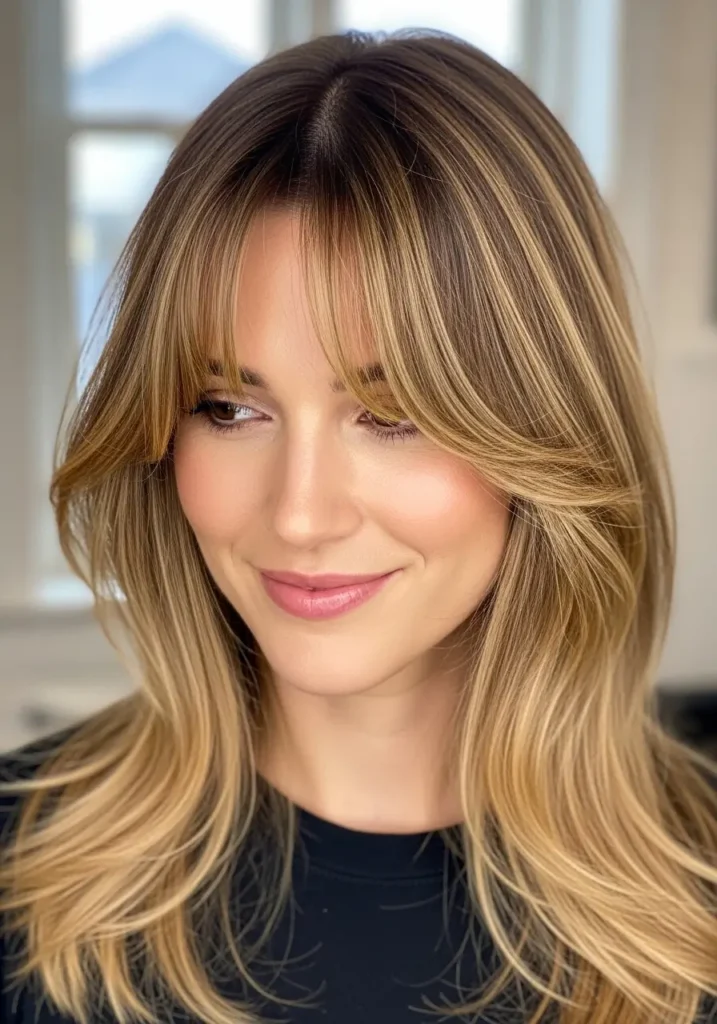 Feathered Curtain Bangs Style