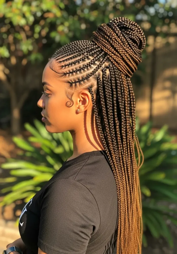 Feed In Braids Half Up Half Down