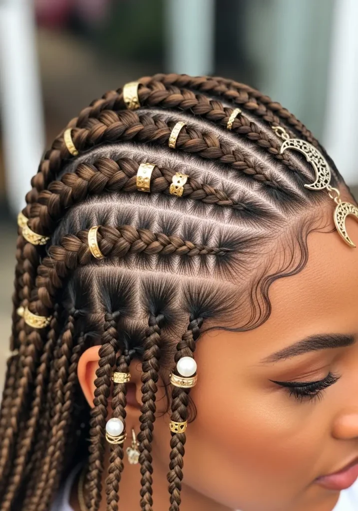 Feed In Braids with Cuffs and Accessories