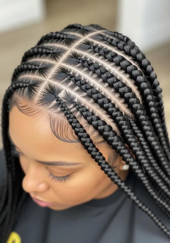 Feed In Braids with a Sleek Finish