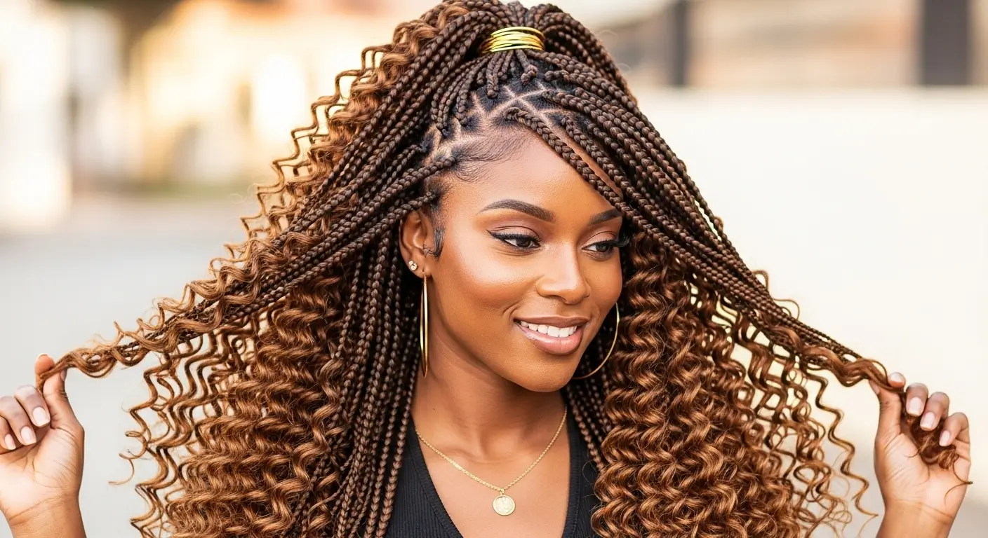 French Curl Braids Hairstyles for Black Women