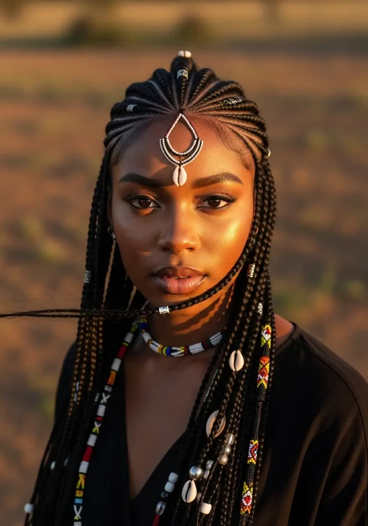 Fulani Braids with Cultural Flair