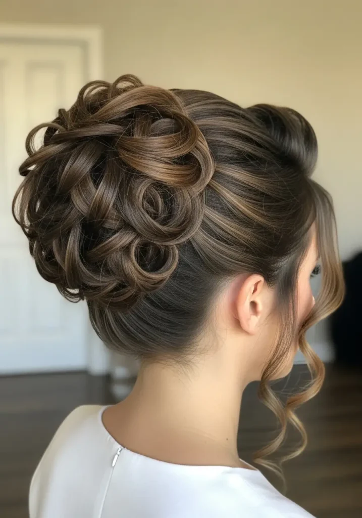 Glam Curly Updo with Volume