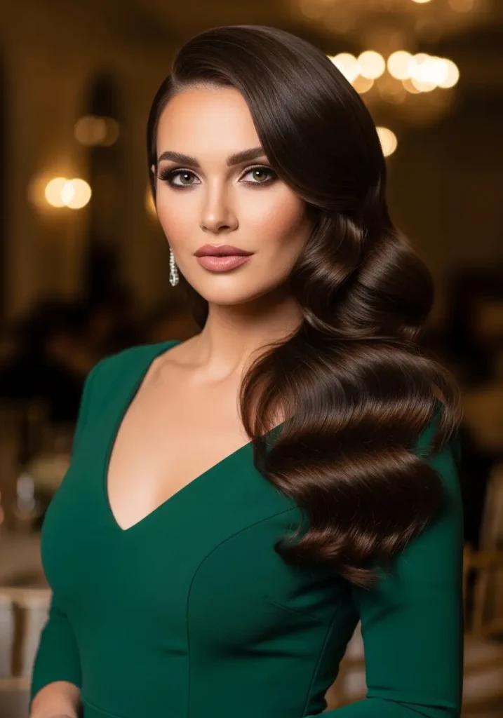 Glossy Hollywood Waves for Elegant Moments