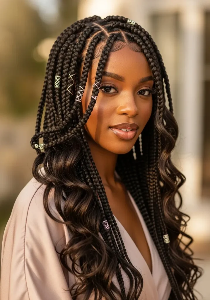 Goddess Braids with Romantic Volume