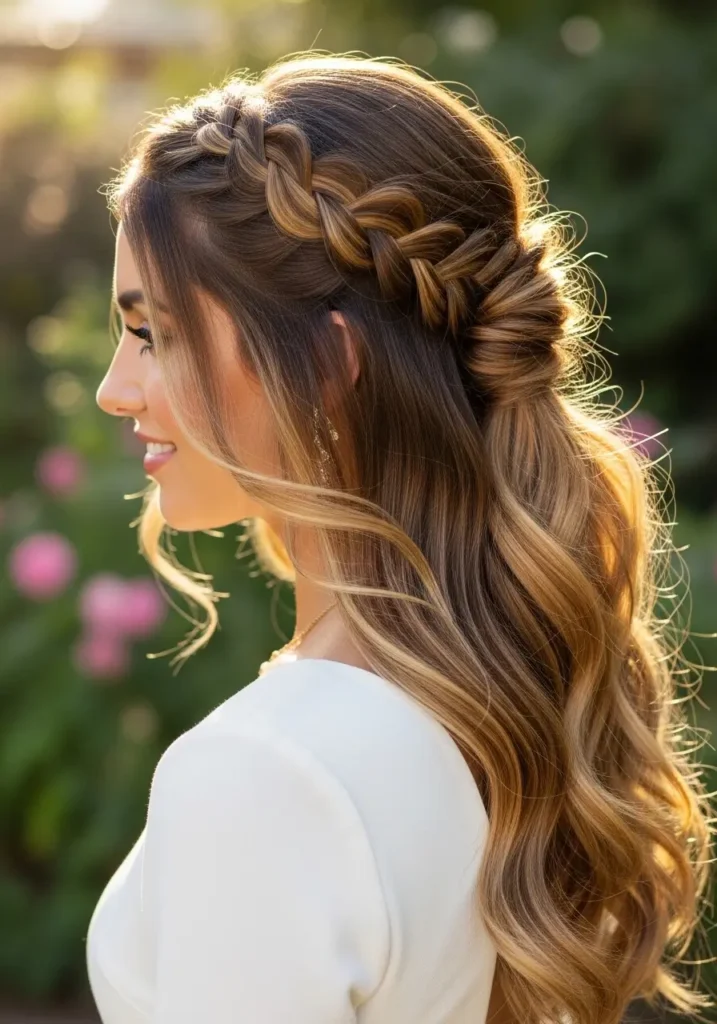 Half-Up Crown Braid