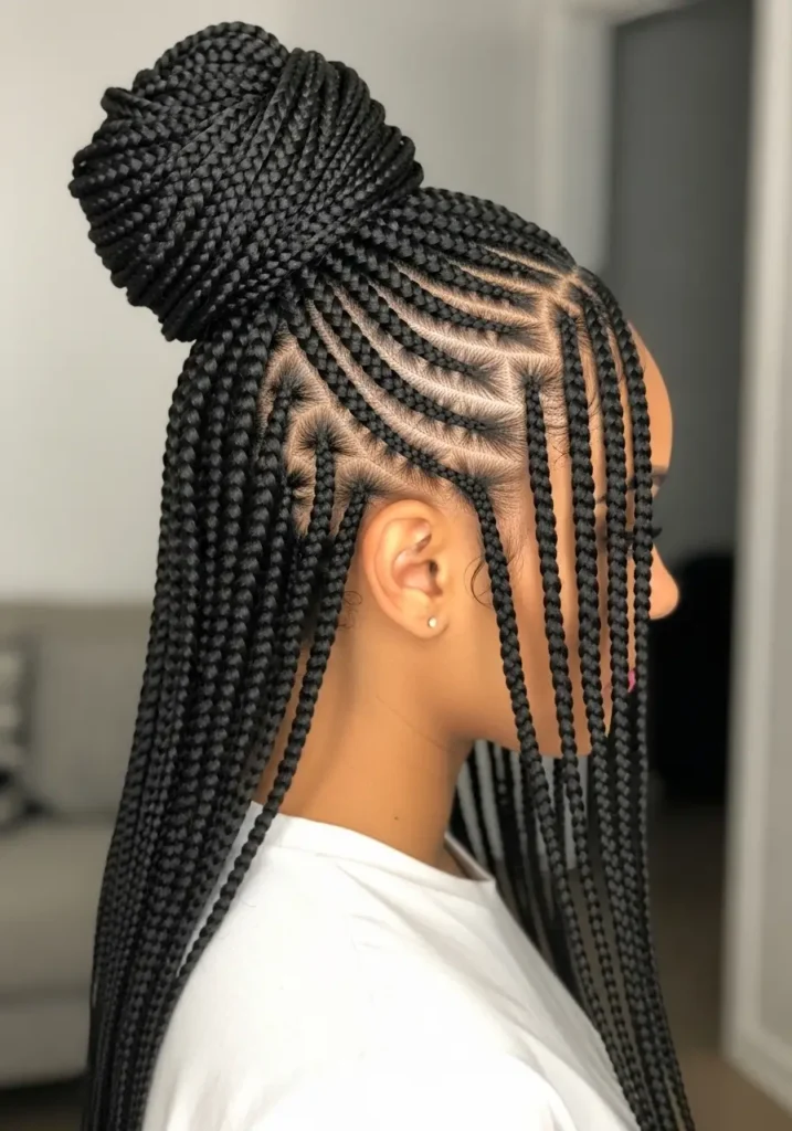 Half Up Half Down Box Braids