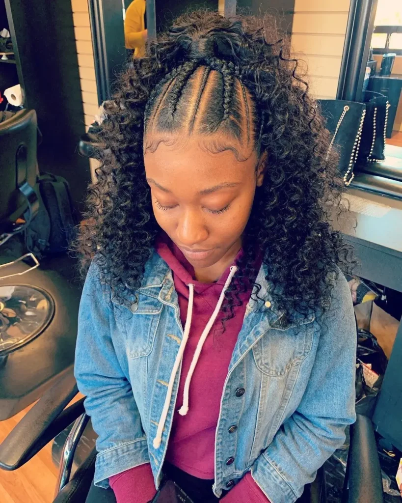 Half Up, Half Down Crochet Braids