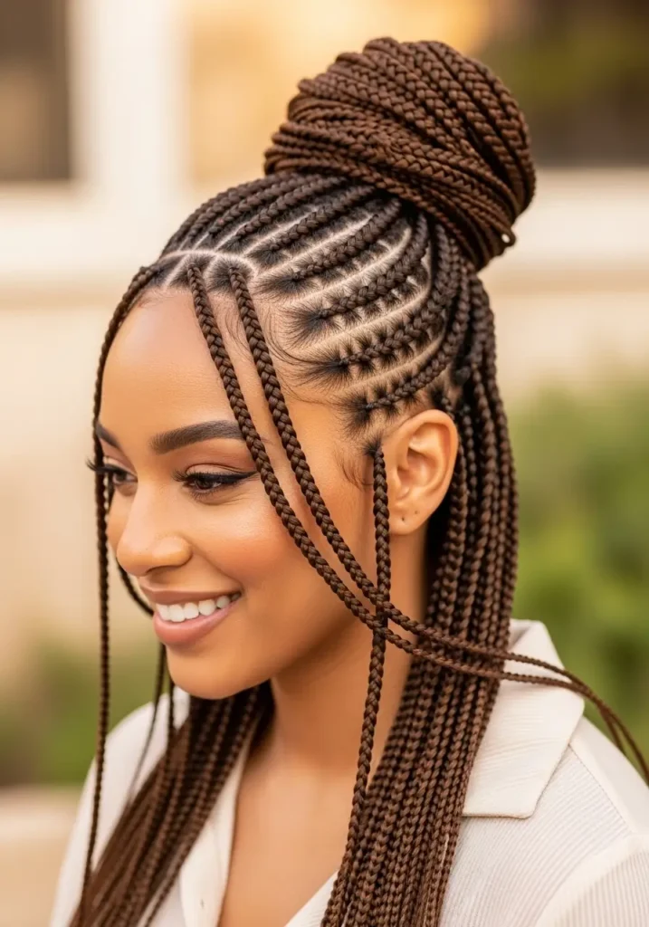 Half Up Half Down Knotless Braids