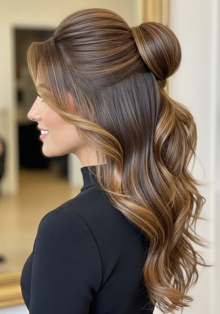Half Up Half Down Style with Modern Volume