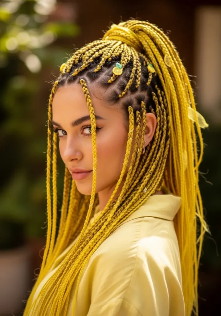 Half-Up Lemonade Braids