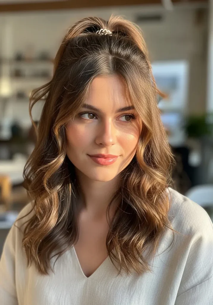 Half Up Style with Effortless Charm