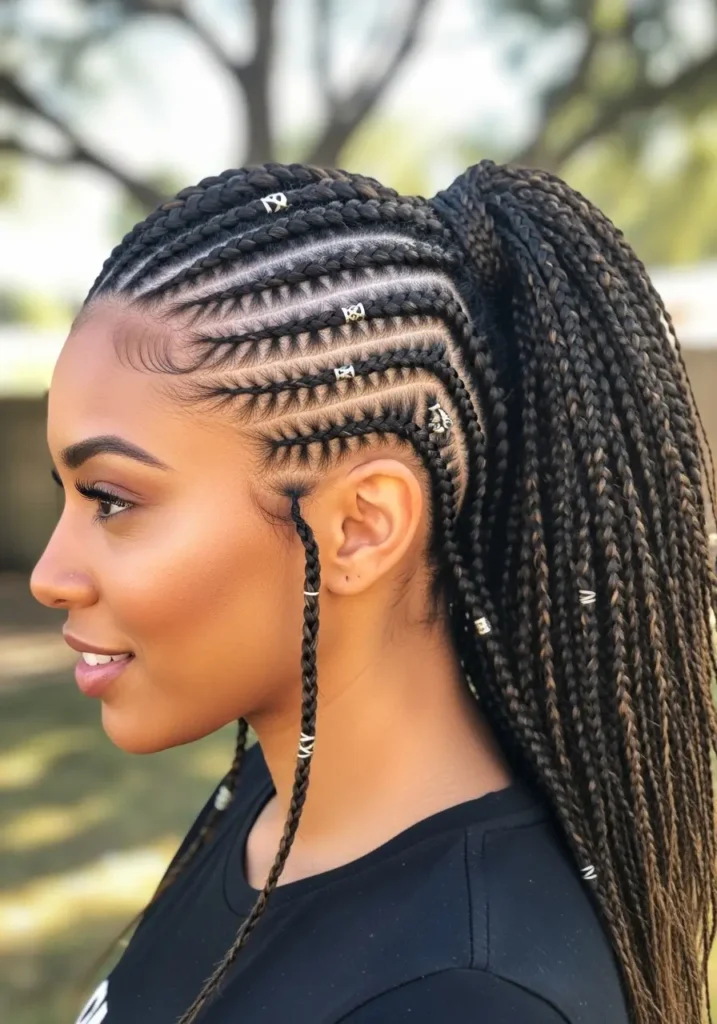 Half-Up Tribal Braids