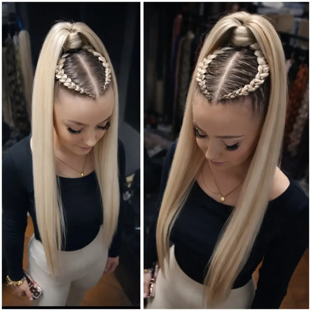 High Braided Ponytail