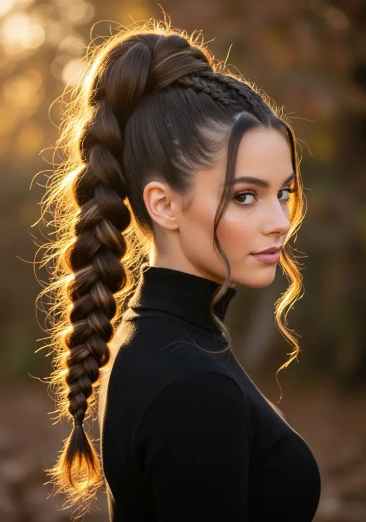 High Braided Ponytail