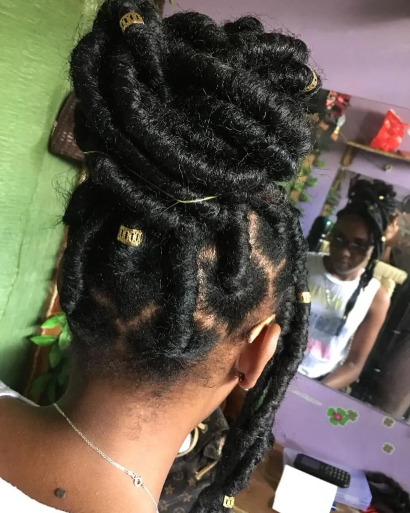 High Bun Faux Locs