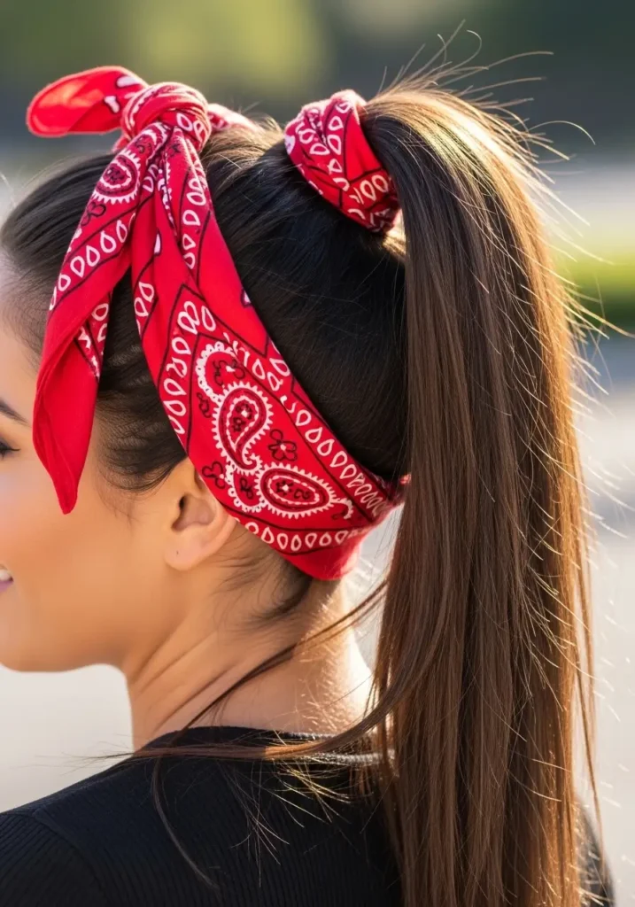 High Ponytail Bandana Wrap