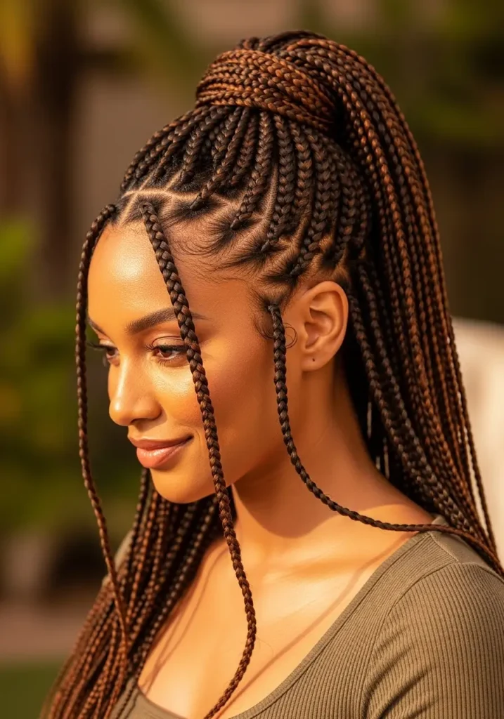 High Ponytail Box Braids