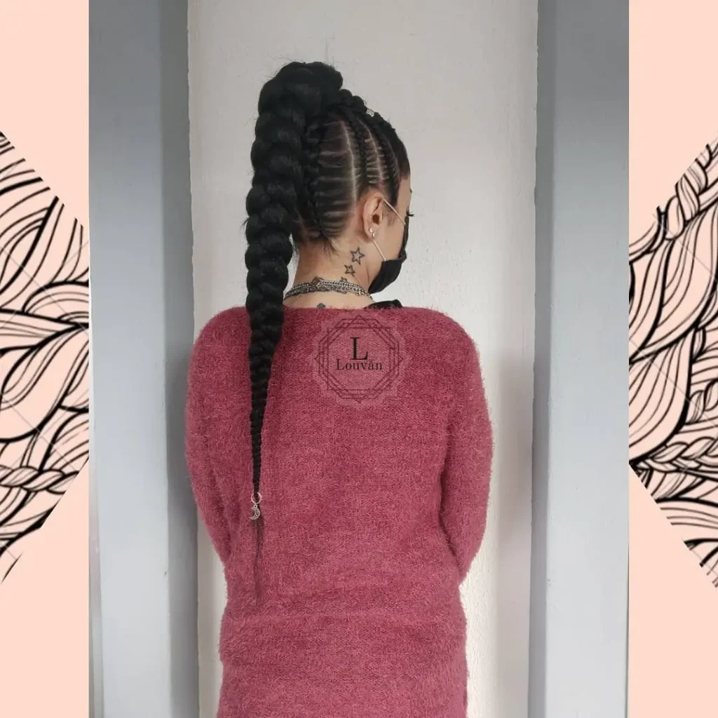 High Ponytail Knotless Braids
