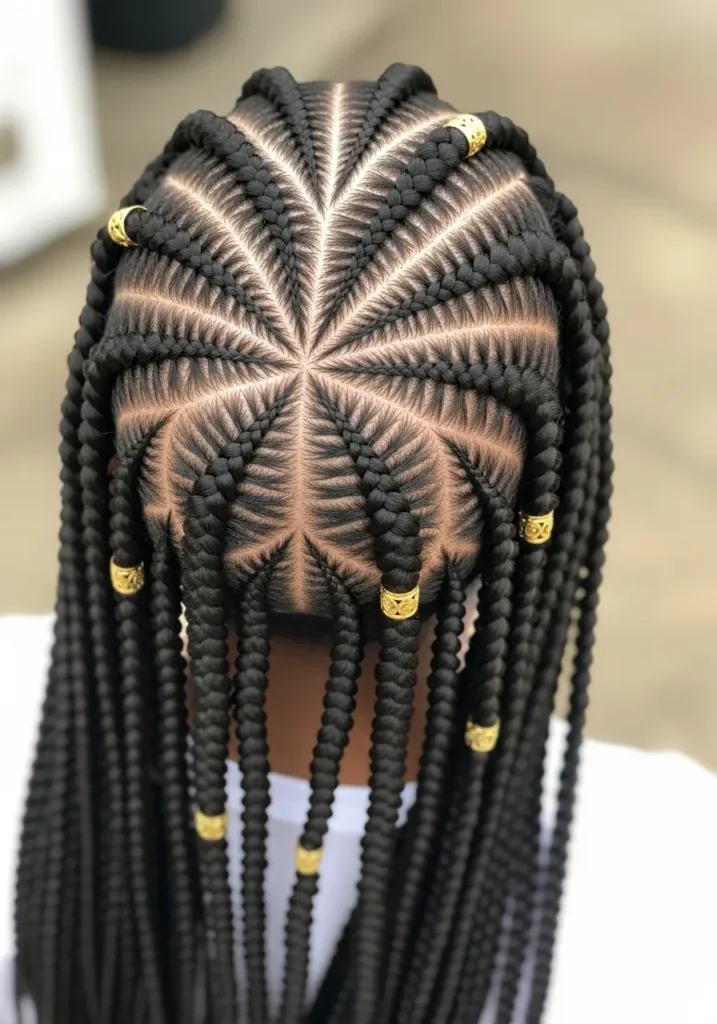 Jumbo Fulani Braids with Neat Pattern