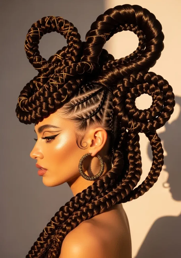 Jumbo Knotless Braids Statement Style